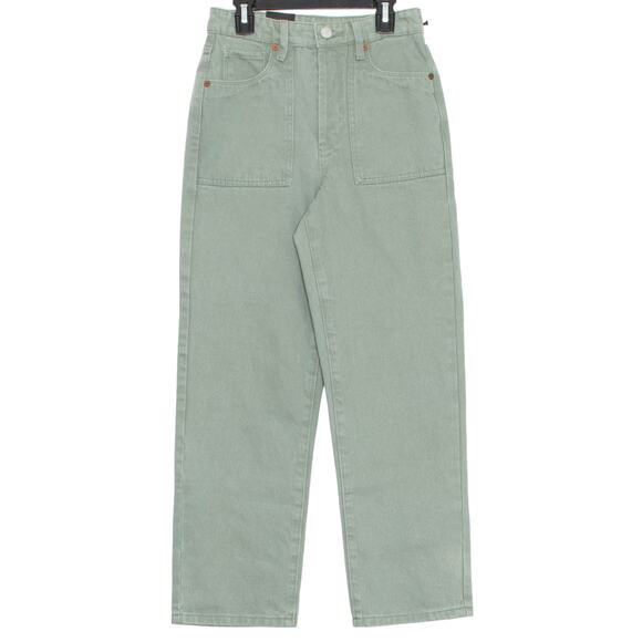 NWT BlankNYC Jeans Baxter Ribcage Straight Button Fly Minimalist Boho Green 25 - Picture 1 of 8